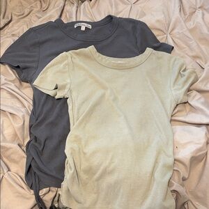 Rebellious One Charcoal and Seafoam green Ruched Tee bundle.